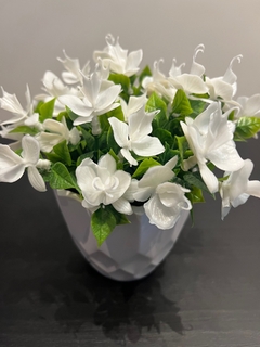 arranjo mini flor artificial 15cm (Branca) - loja online
