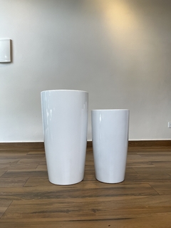 vaso fibra de vidro 56x31cm (Branco) - Cristal Garden