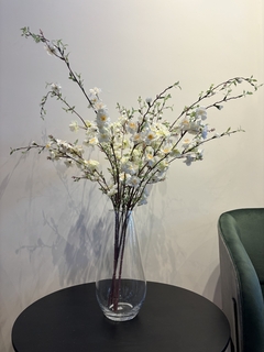Vaso de vidro com x4 galhos de cerejeira artificial 85cm - comprar online