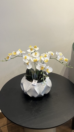 Arranjo centro de mesa orquidea artificiais 32cm - comprar online