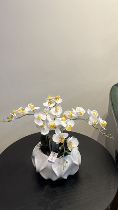 Arranjo centro de mesa orquidea artificiais 32cm - comprar online
