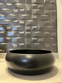 vaso de cerâmica 26x9,5cm (Preto fosco)