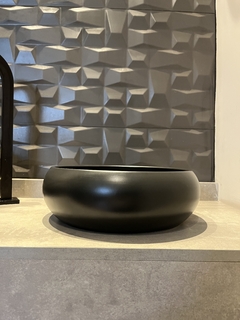 vaso de cerâmica 26x9,5cm (Preto fosco) - Cristal Garden