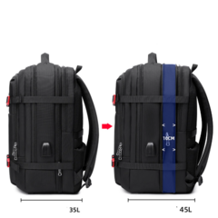 Mochila expansível até 45L para laptop/viagem