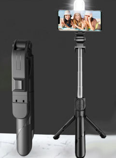 Mini tripé Bluetooth sem fio Selfie Stick com luz integrada