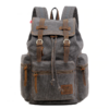 Mochila de lona Vintage com multi-bolsos com abas