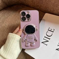 Case dobrável galvanizado astronauta para iPhone