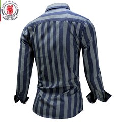 Imagem do Camisa Casual Azul Listrada 100% Algodão