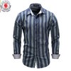 Camisa Casual Azul Listrada 100% Algodão