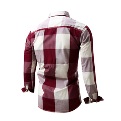 Camisa masculina 100% algodão Casual Xadrez