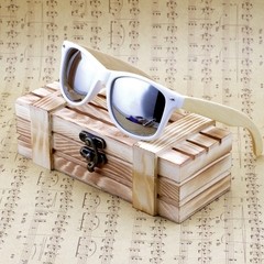 Óculos de sol Bobobird retangular armação em madeira de bambu lentes polarizadas Frete Grátis na internet