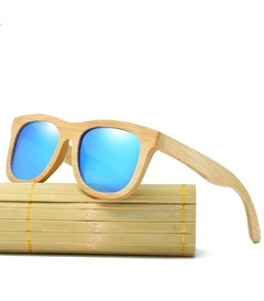 Óculos de sol armação em madeira de bambú lentes polarizadas