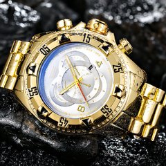 Relógio Luxo Dourado Mostrador Grande à prova d´água - comprar online