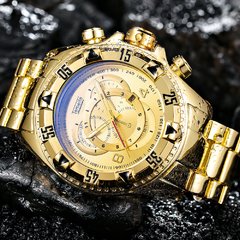 Relógio Luxo Dourado Mostrador Grande à prova d´água - Mayortstore | Roupas, Relógios e acessórios 