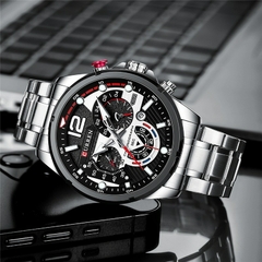 Relógio Curren com Cronógrafo e pulseira em aço na internet