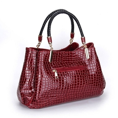 Bolsa feminina Smooza design estilo couro crocodilo