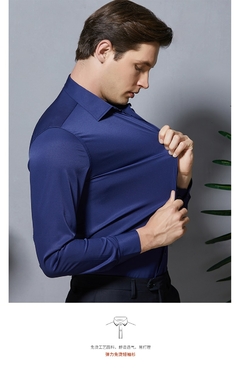 Camisa Slim Sstretch anti-bolinhas