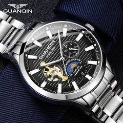 Relógio Automático Luxo GUANQIN fases da Lua - comprar online