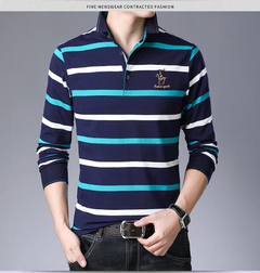 Polo masculina casual algodão