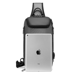 Shoulderbag com cadeado anti-furto e porta USB