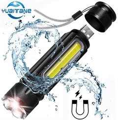 Lanterna Tática super potente recarregável USB 8000 lúmens 4 modos de iluminação