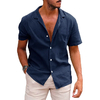 Camisa casual de linho manga curta - loja online