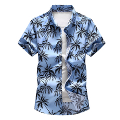 Camisa floral mangas curta