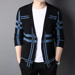 Cardigan de Malha Estampa Xadrez