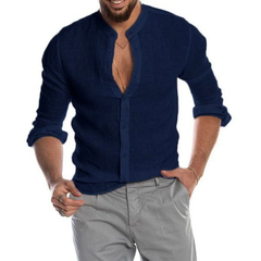 Camisa de Linho Estilo Casual