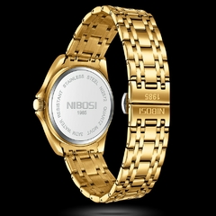 Relógio Nibosi pulseira em aço à prova d´água