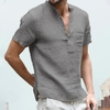 Camisa de linho gola Henley