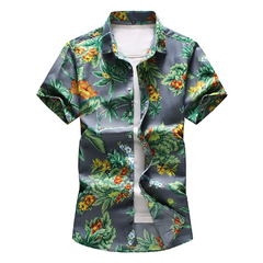 Camisa floral mangas curta