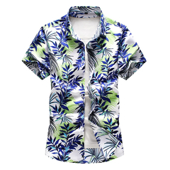 Camisa floral mangas curtas