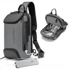 Shoulderbag com cadeado anti-furto e porta USB - Mayortstore | Roupas, Relógios e acessórios 