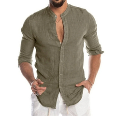 Camisa de Linho Estilo Casual