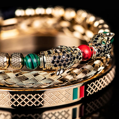 Bracelete em aço inoxidável 3 peças estilo luxo para homens.