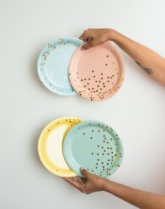 platos pastel dots x10 - comprar online