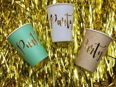 vasos party oro x10