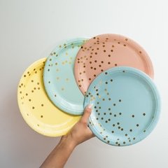 platos pastel dots x10 - Papelera avellaneda