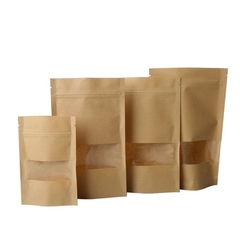 Bolsas kraft ziploc con visor - comprar online