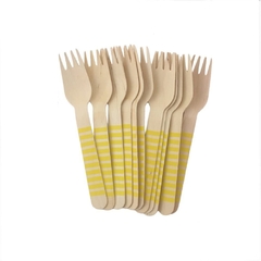 tenedores de bambu rayas x12