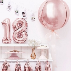 GLOBOS NUMEROS ROSÉ 40CM - comprar online