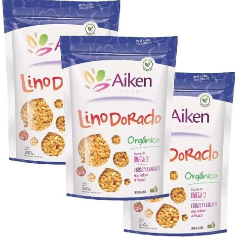 Pack x 3: Semillas de Lino Dorado Orgánico Aiken 250 g.