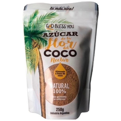 Azúcar De La Flor De Coco 250g God Bless You - 100% Natural