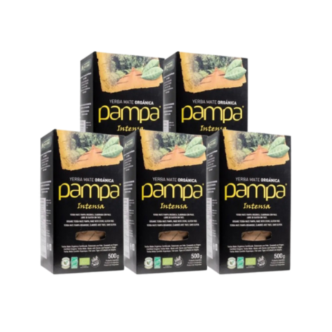 Pack x5: Yerba mate orgánica Pampa Intensa 1/2 kg.