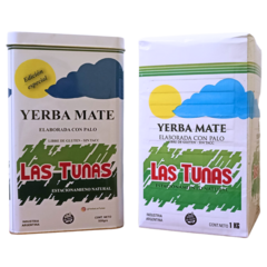 Yerba Mate Las Tunas 1 Kg Estacionada Y Secada Naturalmente + Lata Vertedora - Edicion Limitada -