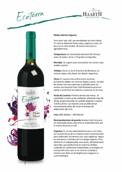 Caja x 6: Vino Tinto Orgánico Eco Terra - Malbec Merlot - B. Haarth - comprar online