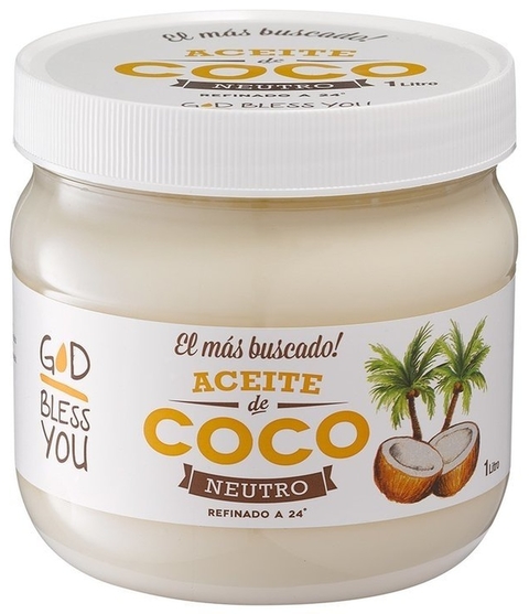 Aceite De Coco Neutro God Bless You 1 Litro - Prensada En Frío