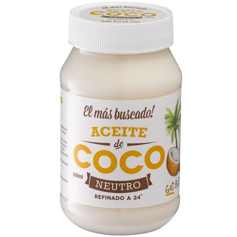 Aceite De Coco Neutro God Bless You 500 ml - Prensada En Frío