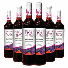 Pack x 6: Jugo Natural de Uva Fantelli 750ml - Vino sin Alcohol - comprar online